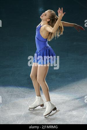 14. Dez 2008-Goyang, Südkorea Carolina Kostner tritt während der Galaausstellung der ISU Grand Prix of Figure Skating Final Exhibition 2008/2009 in Goyang in der Nähe von Seoul am 14. Dezember 2008 auf. Stockfoto