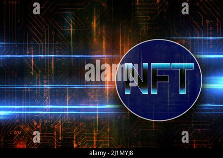 NFT – Konzept für nicht fungible Token Stockfoto