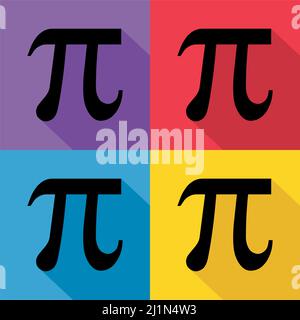 Satz von Pi mathematischen Symbol, Geometrie Formel Symbol, Bildung Vektor Illustration, 3,14 Taste . Stock Vektor