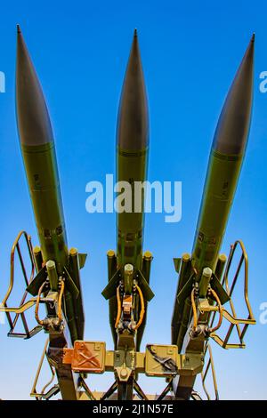 Russisches 2K12 KUB mobiles Boden-Luft-Raketensystem. Stockfoto