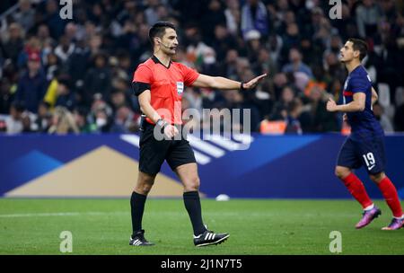 Schiedsrichter Vitor Ferreira aus Portugal beim Internationalen Freundschaftsspiel zwischen Frankreich und der Elfenbeinküste am 25. März 2022 im Stade Velodrome in Marseille, Frankreich - Foto Jean Catuffe / DPPI Stockfoto