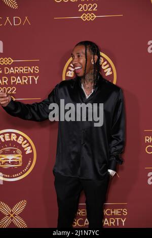 Los Angeles, USA. 26. März 2022. Tyga kommt bei Darren Dzienciol und Richie Akivas Oscar-Party an, die am Samstag, dem 26. März 2022, in einer Bel Air Residenz in Los Angeles, CA, stattfand. (Foto von Conor Duffy/Sipa USA) Quelle: SIPA USA/Alamy Live News Stockfoto