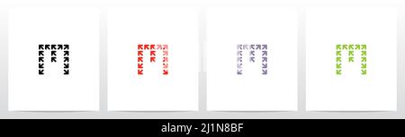 Pfeile bilden Buchstaben Logo Design M Stock Vektor