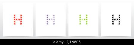 Pfeile bilden Buchstaben Logo Design H Stock Vektor