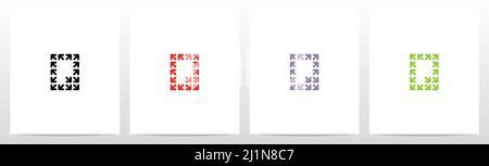 Pfeile bilden Buchstaben Logo Design Q Stock Vektor