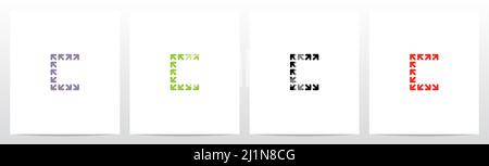 Pfeile bilden Buchstaben Logo Design C Stock Vektor