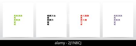 Pfeile bilden Buchstaben Logo Design F Stock Vektor