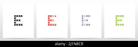 Pfeile bilden Buchstaben Logo Design E Stock Vektor