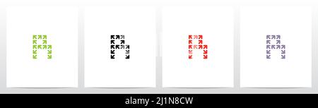 Pfeile bilden Buchstaben Logo Design R Stock Vektor