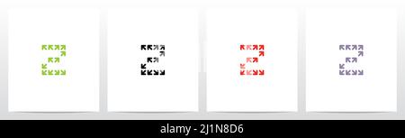 Pfeile bilden Buchstaben Logo Design Z Stock Vektor