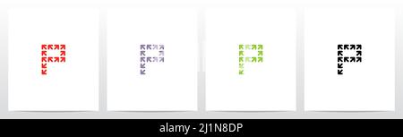 Pfeile bilden Buchstaben Logo Design P Stock Vektor