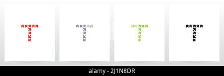 Pfeile bilden Buchstaben Logo Design T Stock Vektor