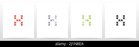 Pfeile bilden Buchstaben Logo Design X Stock Vektor