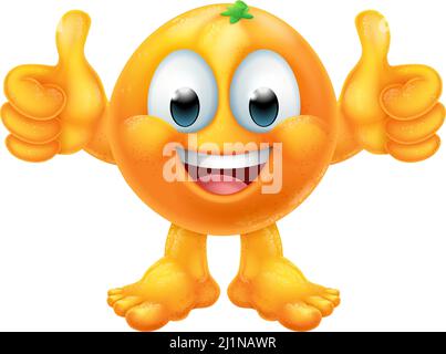 Oranges Obst Cartoon Emoticon Emoji Maskottchen Symbol Stock Vektor