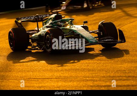 18 STROLL Lance (CAN), Aston Martin F1 Team AMR22, Action während des Formel 1 STC Saudi Arabian Grand Prix 2022, 2. Runde der FIA Formel 1 Weltmeisterschaft 2022, auf dem Jeddah Corniche Circuit, vom 25. Bis 27. März 2022 in Jeddah, Saudi Arabien - Foto DPPI Stockfoto