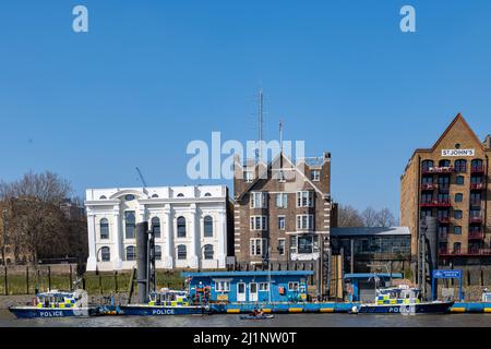 Thames River Police, Wapping, London, Vereinigtes Königreich Stockfoto