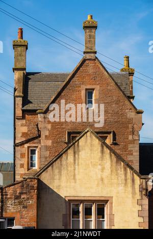 Penrith, England - Vereinigtes Königreich - 19.. März 2022: Außenansicht des Penrith-Bahnhofs, erbaut von der Lancaster und Carlisle Railway und eröffnet De Stockfoto