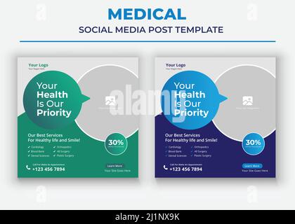 Vorlage Für Medizinische Soziale Medien Stock Vektor