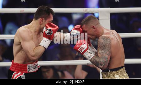 Dortmund, Deutschland. 26. Mär, 2022. firo : 26.. März 2022, Boxen, Boxen, WM-Qualifikationskampf Felix Sturm und Istvan SZILI/dpa/Alamy Live News Stockfoto