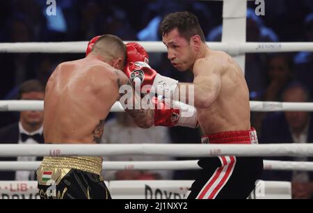 Dortmund, Deutschland. 26. Mär, 2022. firo : 26.. März 2022, Boxen, Boxen, WM-Qualifikationskampf Felix Sturm und Istvan SZILI/dpa/Alamy Live News Stockfoto