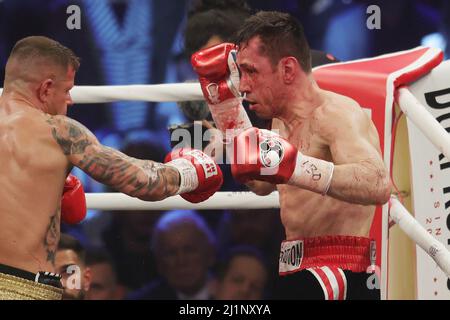 Dortmund, Deutschland. 26. Mär, 2022. firo : 26.. März 2022, Boxen, Boxen, WM-Qualifikationskampf Felix Sturm und Istvan SZILI/dpa/Alamy Live News Stockfoto