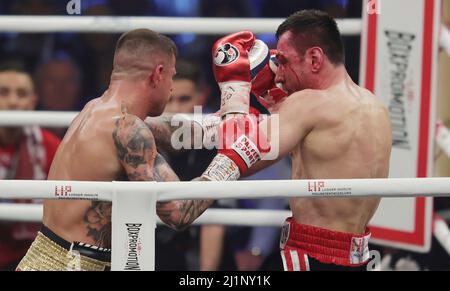 Dortmund, Deutschland. 26. Mär, 2022. firo : 26.. März 2022, Boxen, Boxen, WM-Qualifikationskampf Felix Sturm und Istvan SZILI/dpa/Alamy Live News Stockfoto