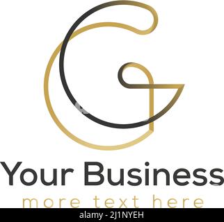 Logo mit natürlichem Blatt und G-Buchstaben Stock Vektor