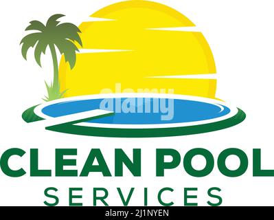 Logo-Design für den Sommerpool Stock Vektor