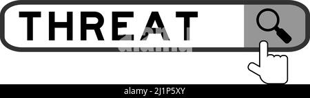 Suchbanner in Word Threat mit Symbol für die Übergeben der Lupe auf weißem Hintergrund Stock Vektor