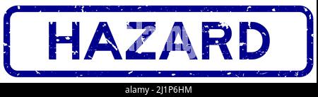 Grunge blaue Gefahr Wort quadratische Gummidichtung Stempel auf weißem Hintergrund Stock Vektor