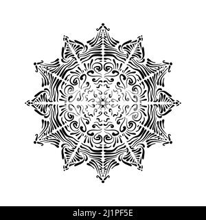 Mandala-Muster. Vintage Deko-Element für Design. Handgezeichneter Hintergrund mit ethnischen Motiven Stockfoto