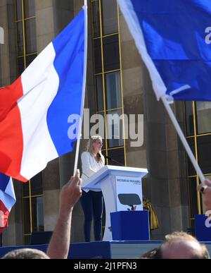 Trocadero, Frankreich. 27. März 2022. Frankreich, PARIS, 2022-03-27. Eric Zemmour-Treffen auf dem Trocadero, Frankreich. . Quelle: francois pauletto/Alamy Live News Stockfoto