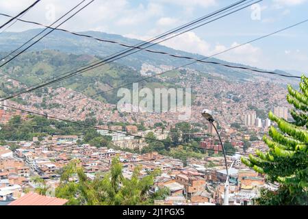 Der Comuna 13 Bezirk in Medellin, Kolumbien Stockfoto