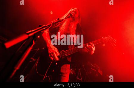 Kopenhagen, Dänemark. 26., März 2022. Die niederländische Death Metal Band Skullhog spielt ein Live-Konzert im Pumpehuset in Kopenhagen. (Foto: Gonzales Photo - Joe Miller). Stockfoto