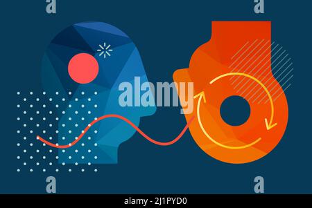 Empathie - emotionale Intelligenz - Ikone als EPS 10 Datei Stock Vektor