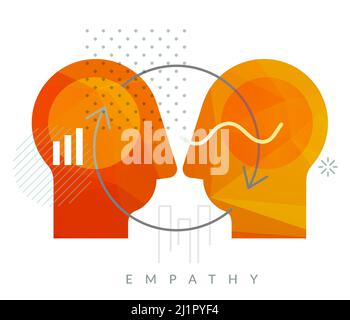 Empathie - emotionale Intelligenz - Ikone als EPS 10 Datei Stock Vektor