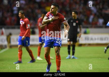 SAN JOSE, Costa Rica: Ronald Matarrita, costarican-Spieler, während des Costa-Rica-Sieges 1-0 über Kanada in den CONCACAF FIFA World Cup Qualifiers auf Stockfoto