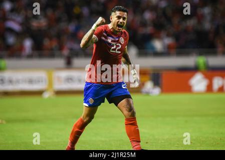 SAN JOSE, Costa Rica: Ronald Matarrita, costarican-Spieler, während des Costa-Rica-Sieges 1-0 über Kanada in den CONCACAF FIFA World Cup Qualifiers auf Stockfoto