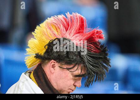 Sinsheim, Deutschland. 26. März 2022. DFB-Fan im Freundschaftsspiel DEUTSCHLAND - ISRAEL 2-0 Vorbereitung auf die WM 2022 in Katar, Saison 2021/2022, am 26. März 2022 in Sinsheim, Deutschland. © Peter Schatz / Alamy Live News Credit: Peter Schatz/Alamy Live News Stockfoto