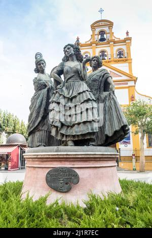 Denkmal der Statue Jose Cruz Herrera, Maler 1890-1972, La Linea de la Concepcion, Spanien Stockfoto