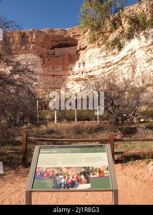 Montezuma's Castle, National Monument Site in Camp Verde, Arizona. Stockfoto