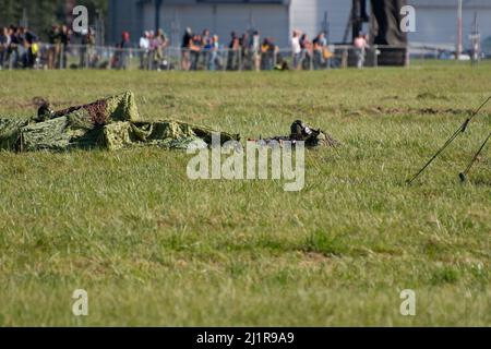 NATO Days, Ostrava, Tschechische Republik. 22.. September 2019: Demonstration von Kampfhandlungen mit Spezialeinheiten der Tschechischen Armee und rumänischen Soldaten. Stockfoto