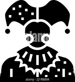 jester Märchen Glyphe Symbol Vektor Illustration Stock Vektor