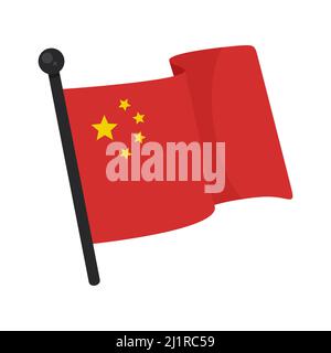 Cartoon-Stil Illustration einer China-Flagge Stock Vektor