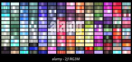 Metallgradient-Sammlung aller Folienfarben-Farbfelder Stock Vektor