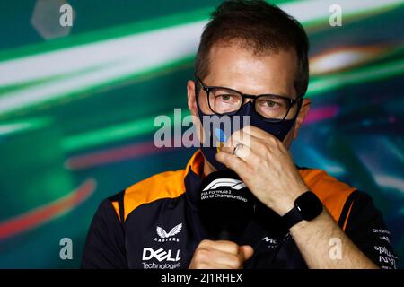 Dschidda, Saudi-Arabien. 26. März 2022. Andreas Seidl (DEU, McLaren F1 Team), F1 Grand Prix von Saudi-Arabien auf dem Jeddah Corniche Circuit am 26. März 2022 in Jeddah, Saudi-Arabien. (Foto von Carl Bingham/LAT/Motorsport Images/DPPI via HIGH TWO) Quelle: dpa/Alamy Live News Stockfoto