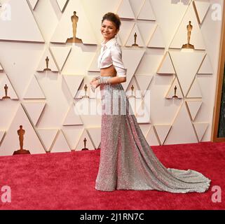 Los Angeles, Usa. 27. März 2022. Zendaya kommt am Sonntag, den 27. März 2022, zu den jährlichen Academy Awards 94. im Dolby Theater in der Hollywood-Sektion von Los Angeles. Foto von Jim Ruymen/UPI Credit: UPI/Alamy Live News Stockfoto