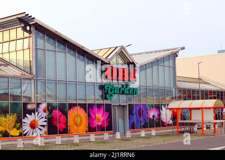 OBI Store, Obi, ist der größte Baumarkt-, Heimwerker- und Gartenhändler in Europa Stockfoto