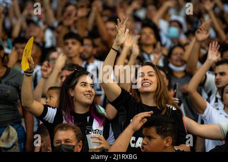 Belo Horizonte, Brasilien. 27. März 2022. MG - Belo Horizonte - 03/27/2022 - MINEIRO 2022 - ATLETICO MG X CALDENSE - Supporters während eines Spiels zwischen Atletico-MG und Caldense im Mineirao-Stadion für die Meisterschaft von Mineiro 2022. Foto: Alessandra Torres/AGIF/Sipa USA Quelle: SIPA USA/Alamy Live News Stockfoto