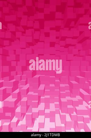 Illustration von French Rose Pink 3D Cubes für abstrakten Hintergrund Stockfoto
